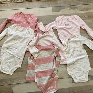 NWT Carters 6 pack long sleeve onesies